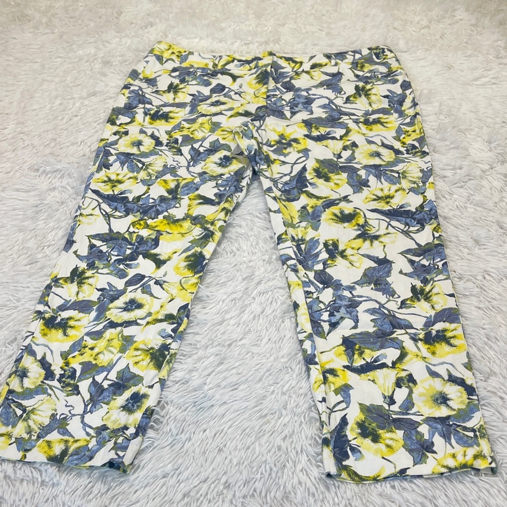 VALERIE STEVENS WOMENS SIZE 14 Floral Print Pants Straight leg